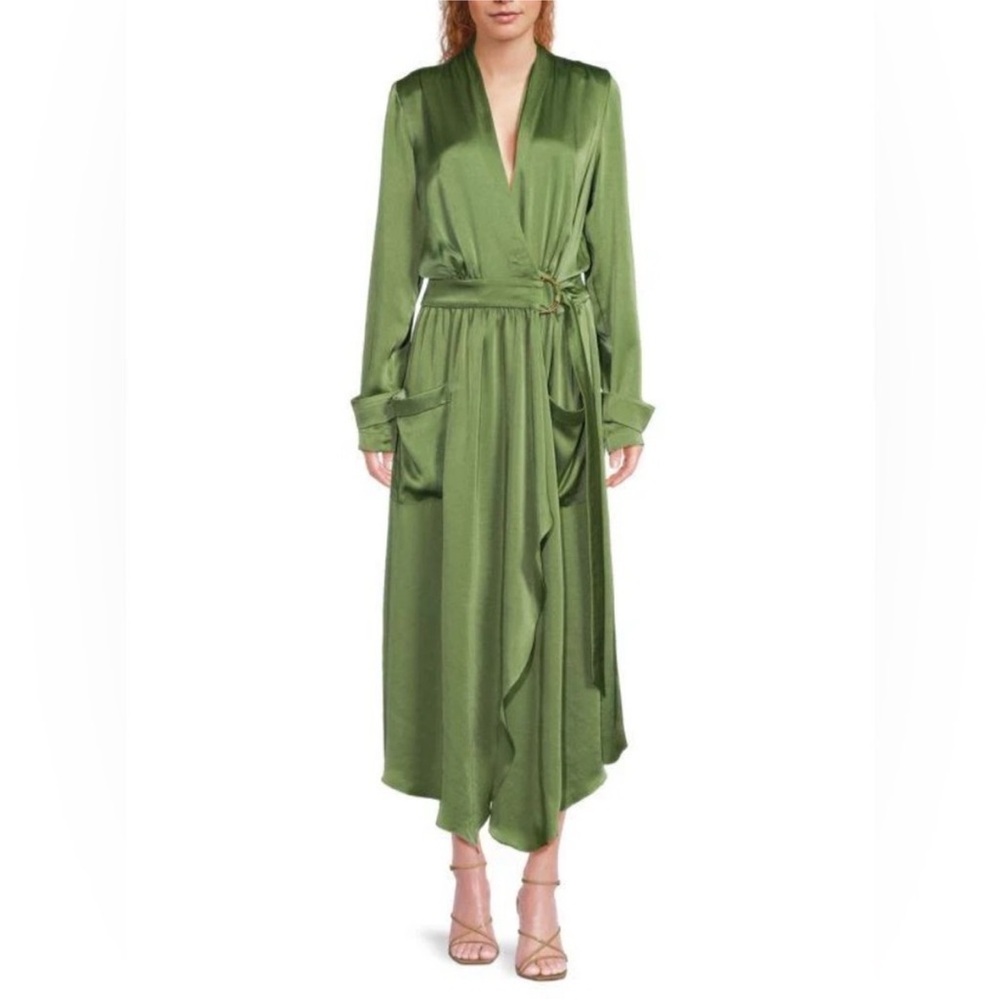 Ramy Brook Hannah Belted Midi Dress- M in Spruce NWT
